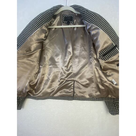 J. crew Women Schoolboy houndstooth Wool Black blazer jacket, Elbow Patch Sz 10 - Picture 9 of 16